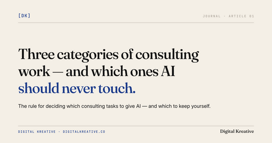 Three categories of consulting work — and which ones AI should never touch