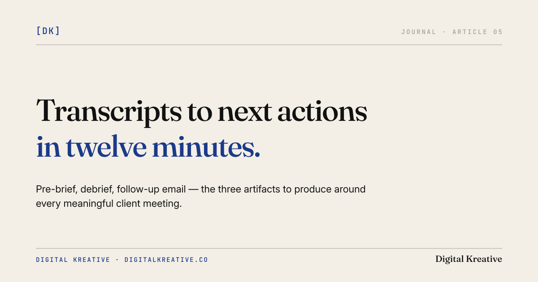 The client-meeting workflow that turns transcripts into next actions