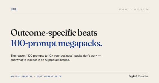 Why outcome-specific AI products beat 100-prompt megapacks