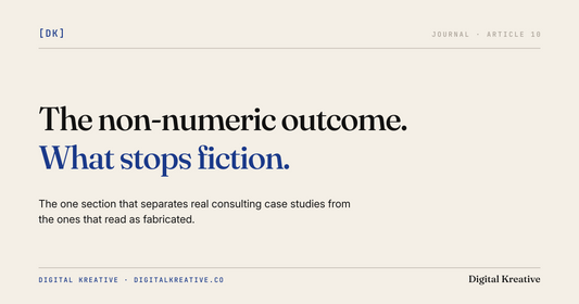 The non-numeric outcome — what stops case studies from reading like marketing fiction