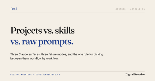 Claude Projects vs. skills vs. raw prompts — when to use which