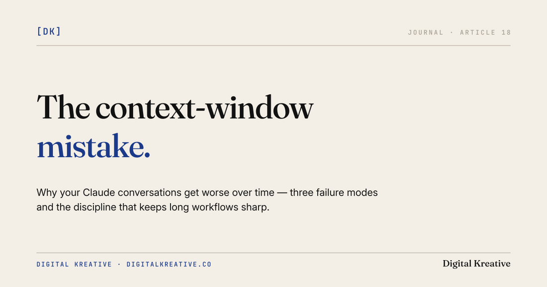The context-window mistake most consultants make with Claude
