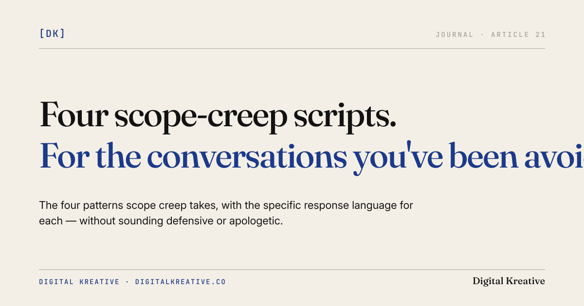 The scope-creep conversation: four scripts for the conversations you'v ...