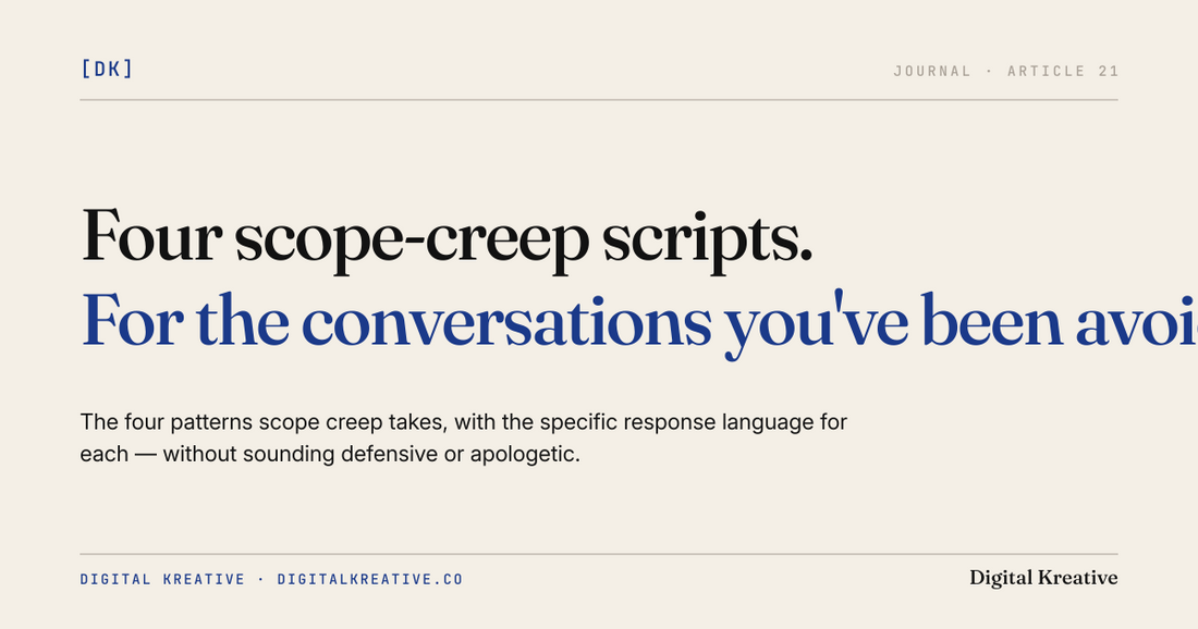 The scope-creep conversation: four scripts for the conversations you've been avoiding