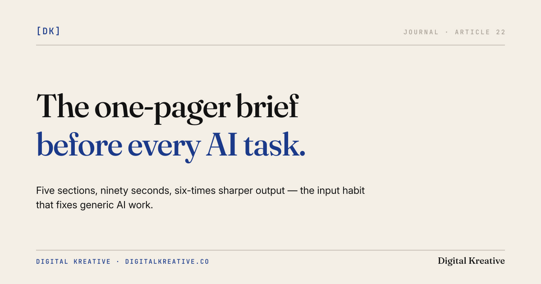 The one-pager you should write before every AI-assisted task