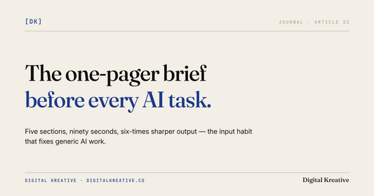 The one-pager you should write before every AI-assisted task