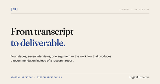 From transcript to deliverable: the AI-assisted research-report workflow