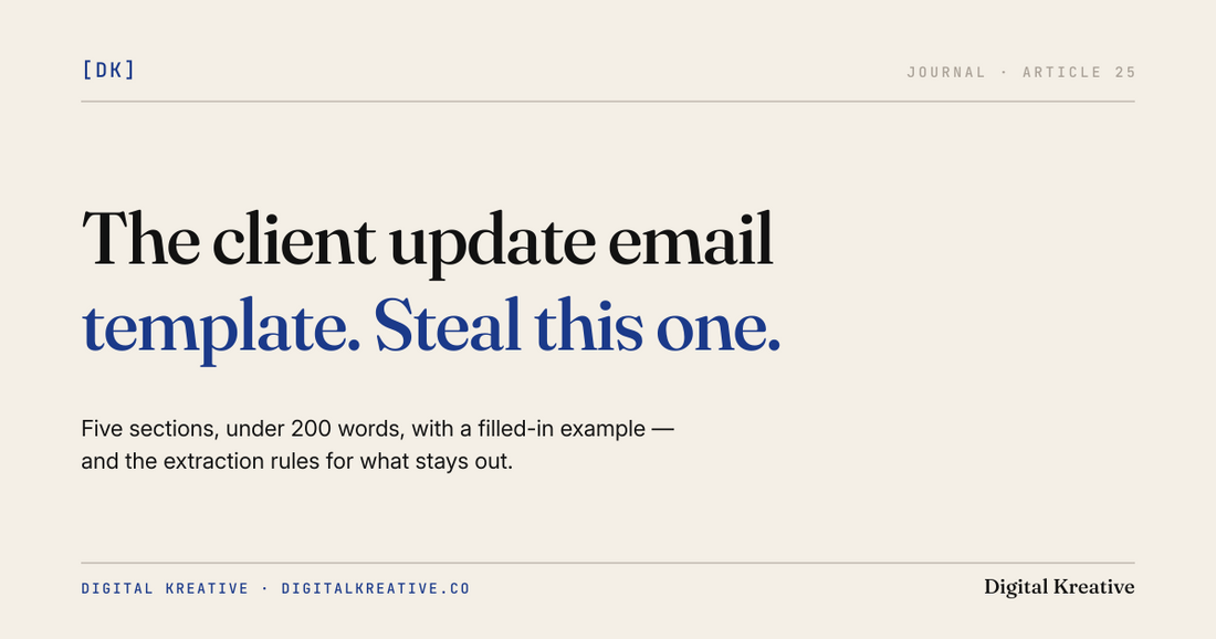 The client update email template consultants actually send