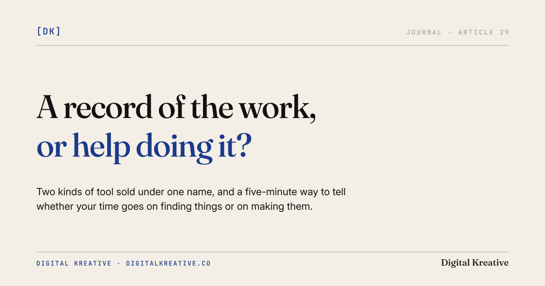 A record of the work, or help doing it? Consultant OS vs. a folder Claude works in