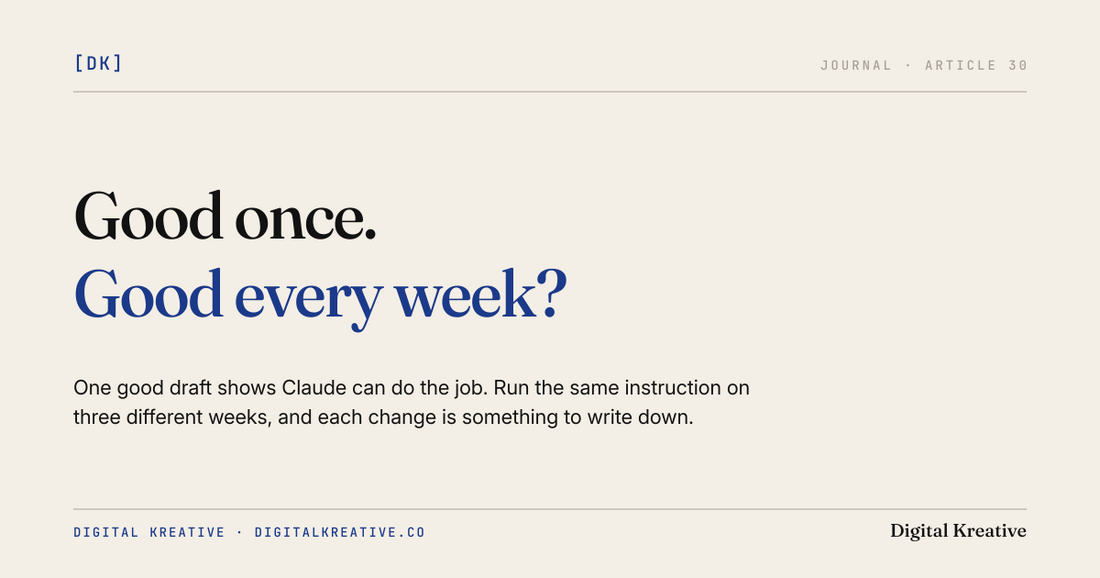 Good once, good every week? Running one instruction on three weeks of notes