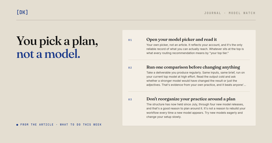The article's three things to do this week about your Claude plan, as a numbered list.