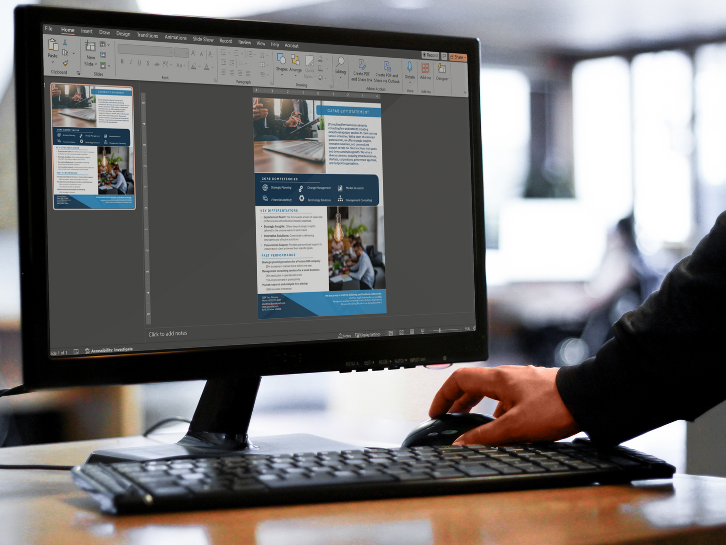 Capability Statement Template - Light Blue PowerPoint Design