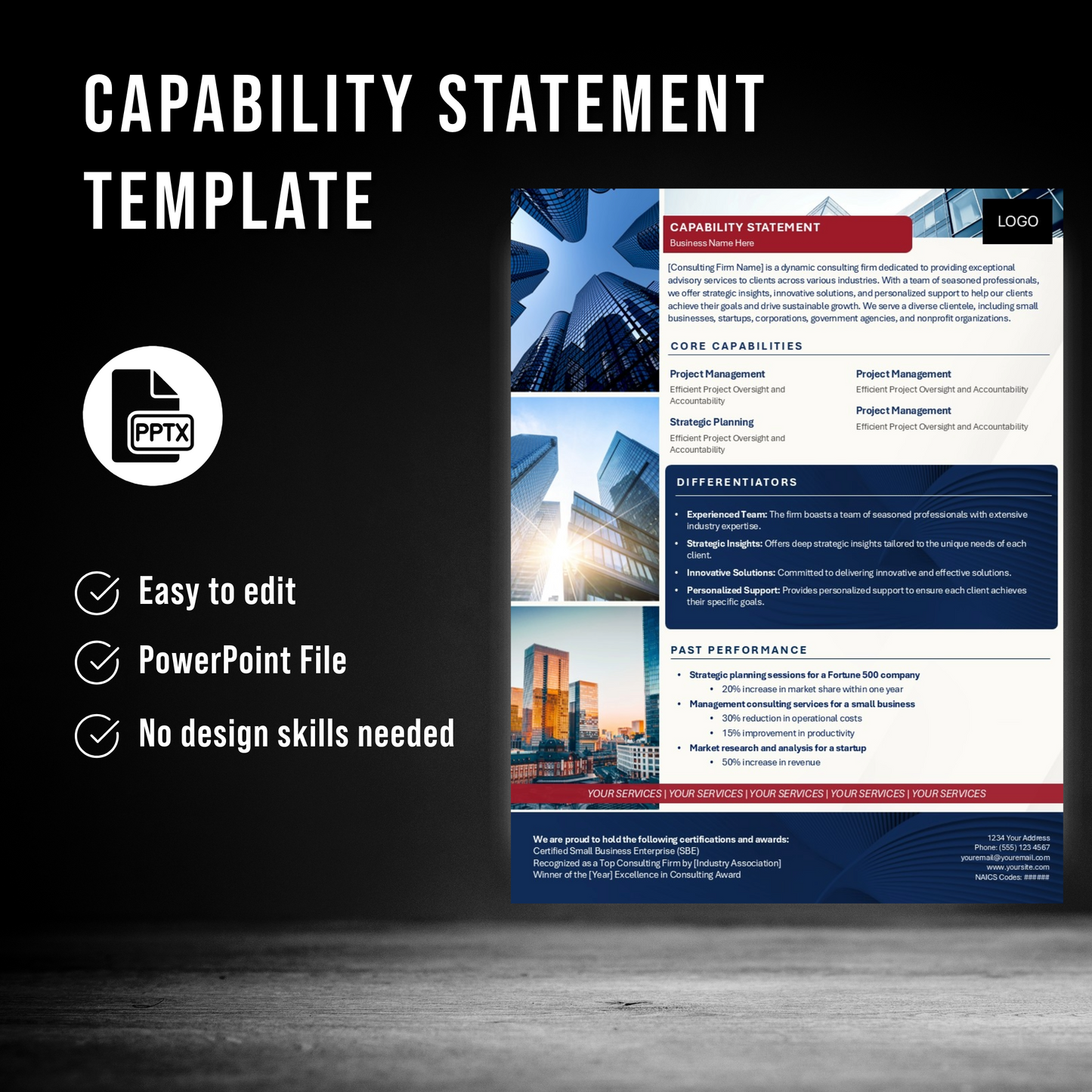 Professional Capability Statement PowerPoint Template