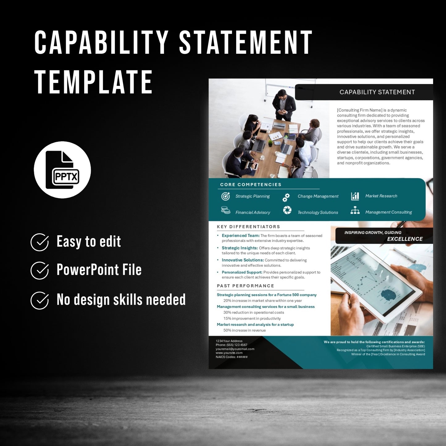 Professional Capability Statement PowerPoint Template