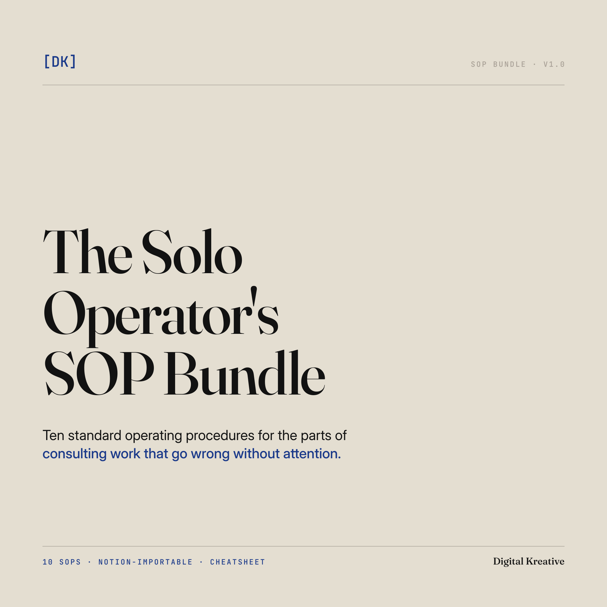 The Solo Operator's SOP Bundle — cover